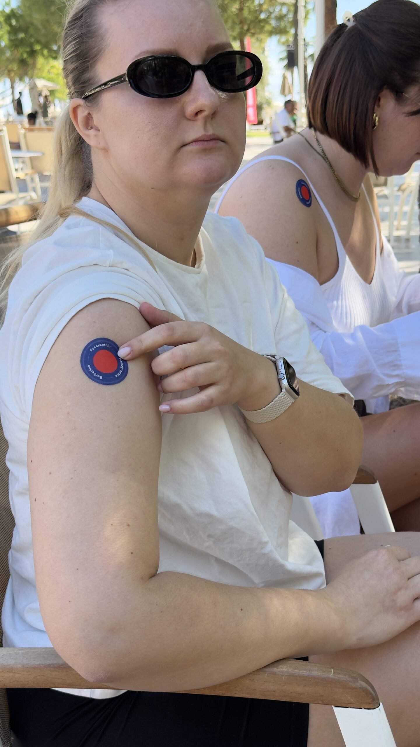 Purisaki berberine patch applied on arm