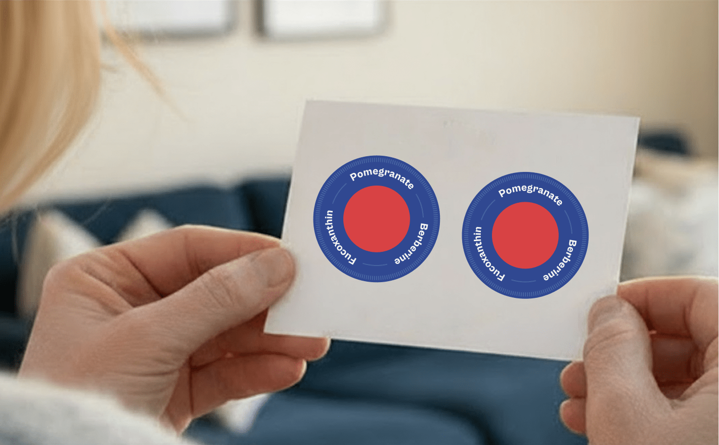 Holding Purisaki berberine patches in hand